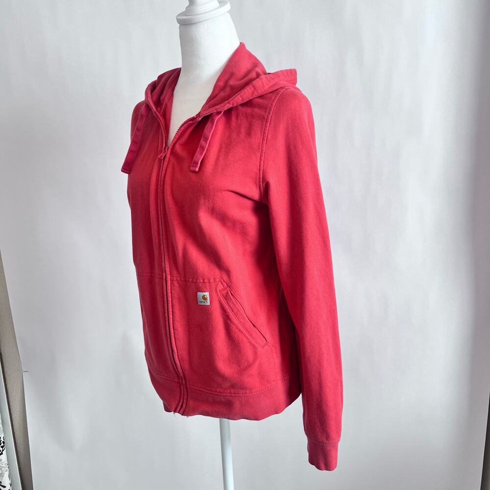 Women's Red Zip-Up Hoodie - Picture 2 of 12